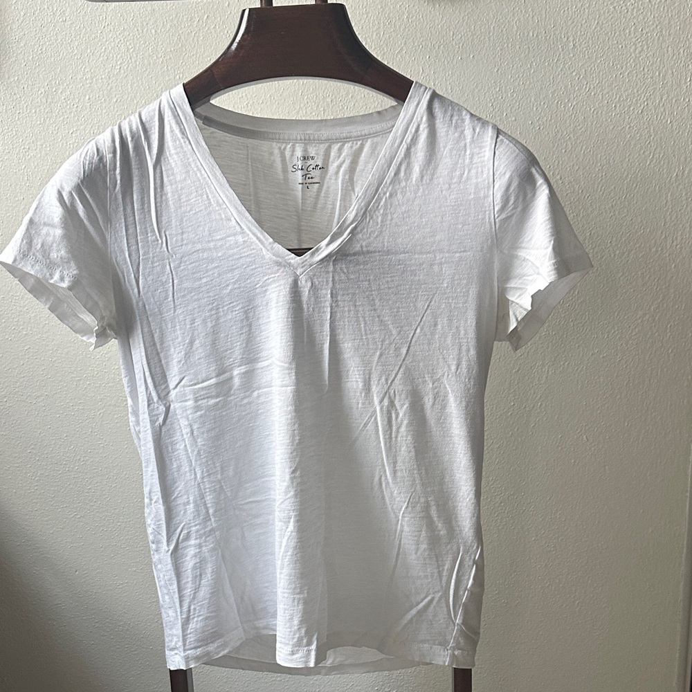 J. Crew Factory White Short Sleeve Tee
